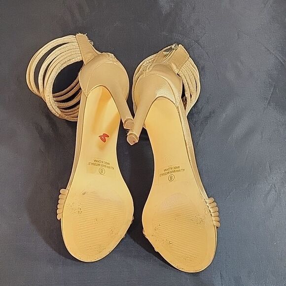 LILIANA CIRCLE ANKLE STRAP OPEN TOE HIGH HEEL STILETTOS ZIP CLOSURE SANDAL - Picture 12 of 15